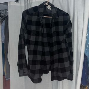 American eagle black and grey flannel